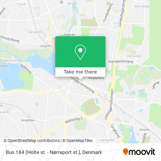 How to get to Bus 184 (Holte st. Nørreport st.) in Lyngby-Taarbæk Bus or Metro?