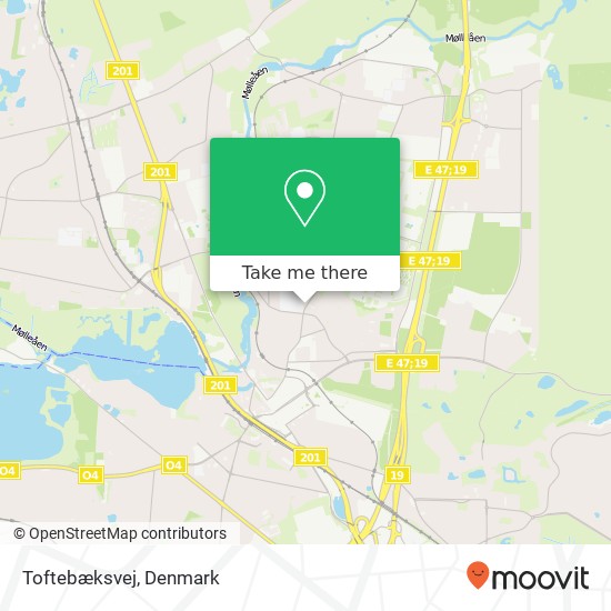 Toftebæksvej map