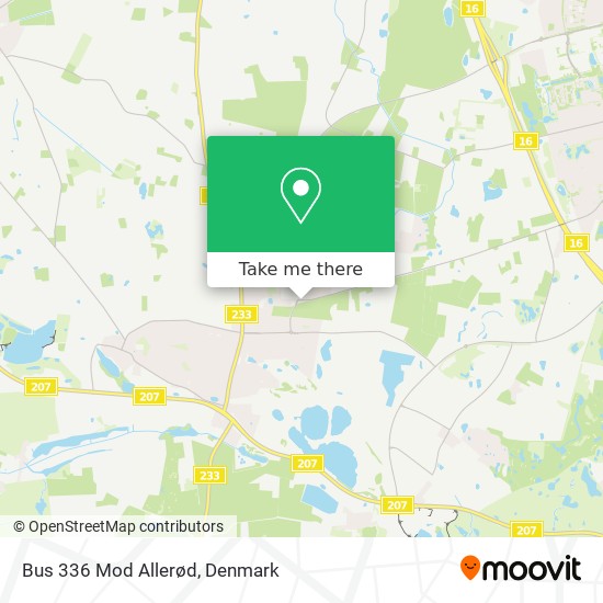 Bus 336 Mod Allerød map