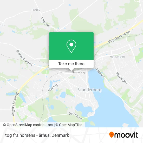 tog fra horsens - århus map