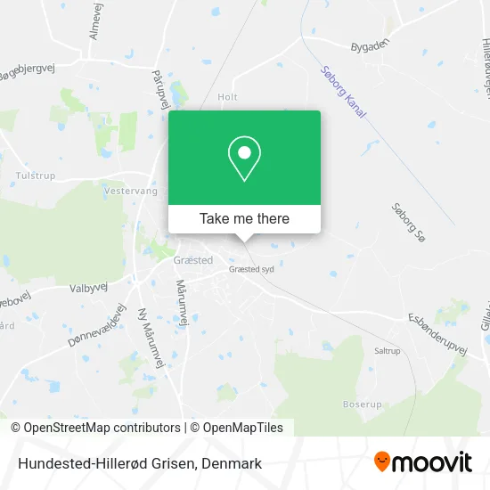Hundested-Hillerød Grisen map