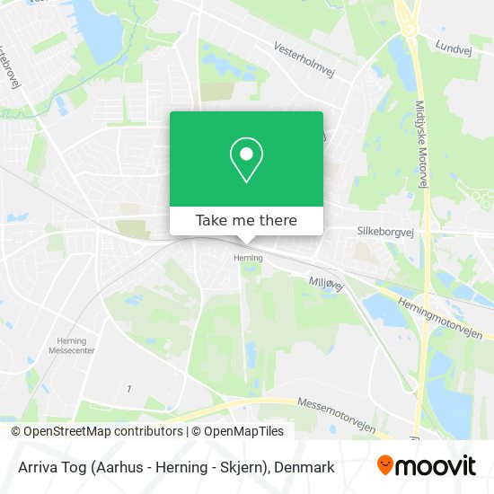 Arriva Tog (Aarhus - Herning - Skjern) map