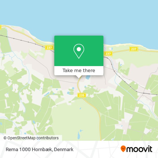 Rema 1000 Hornbæk map