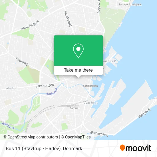 Bus 11 (Stavtrup - Harlev) map