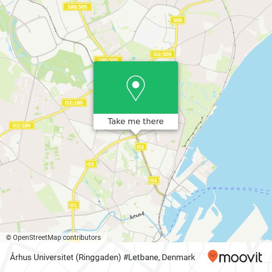Århus Universitet (Ringgaden) #Letbane map