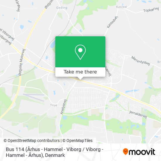 Bus 114 (Århus - Hammel - Viborg / Viborg - Hammel - Århus) map