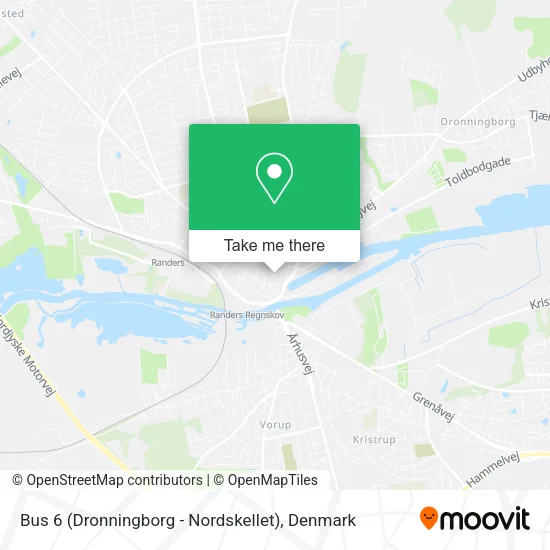 Bus 6 (Dronningborg - Nordskellet) map