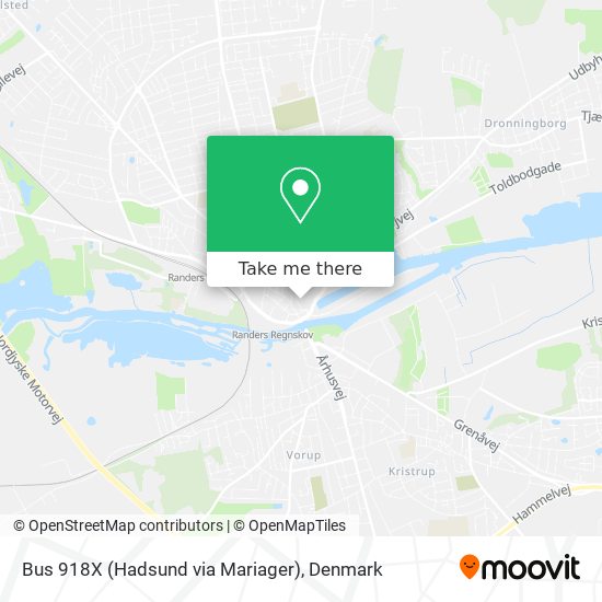 Bus 918X (Hadsund via Mariager) map