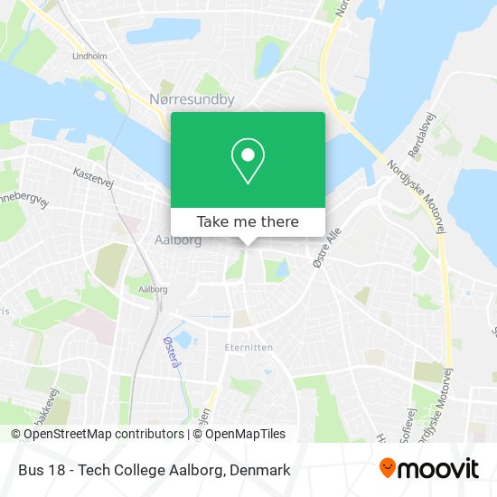 Bus 18 - Tech College Aalborg map