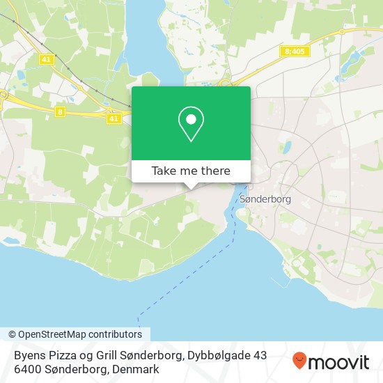 Byens Pizza og Grill Sønderborg, Dybbølgade 43 6400 Sønderborg map