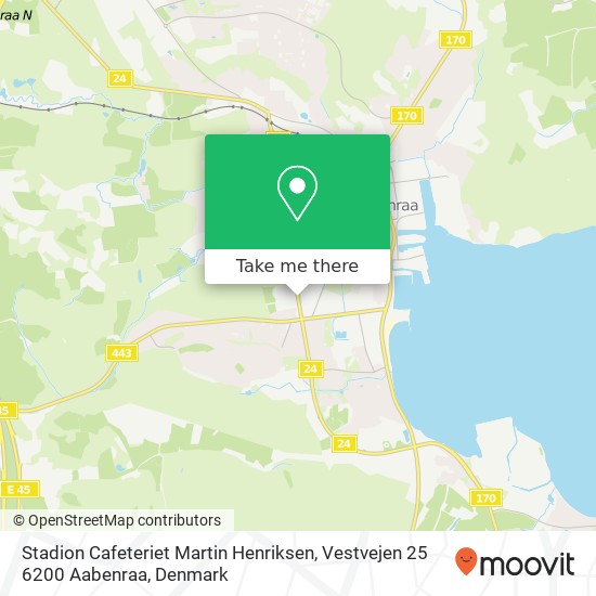 Stadion Cafeteriet Martin Henriksen, Vestvejen 25 6200 Aabenraa map