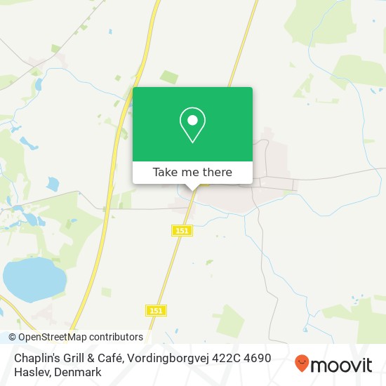 Chaplin's Grill & Café, Vordingborgvej 422C 4690 Haslev map