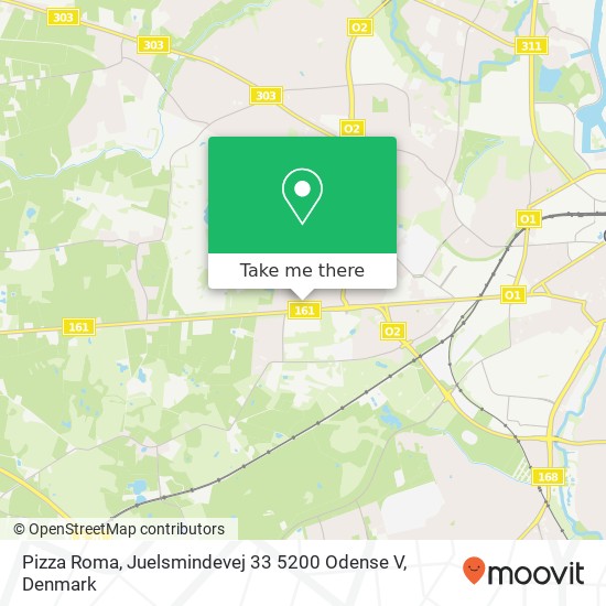 Pizza Roma, Juelsmindevej 33 5200 Odense V map