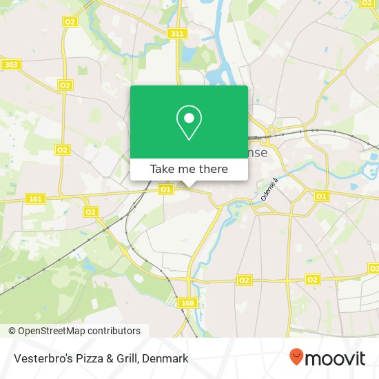 Vesterbro's Pizza & Grill, Vesterbro 116 5000 Odense C map