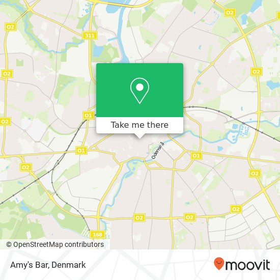 Amy's Bar, Jernbanegade 12 5000 Odense C map
