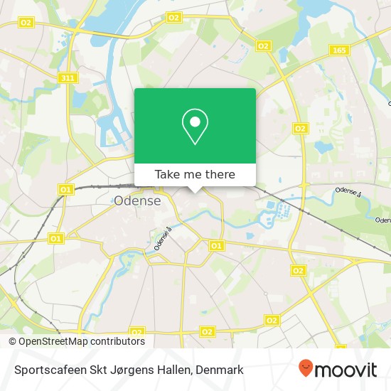 Sportscafeen Skt Jørgens Hallen, Danmarksgade 10 5000 Odense C map