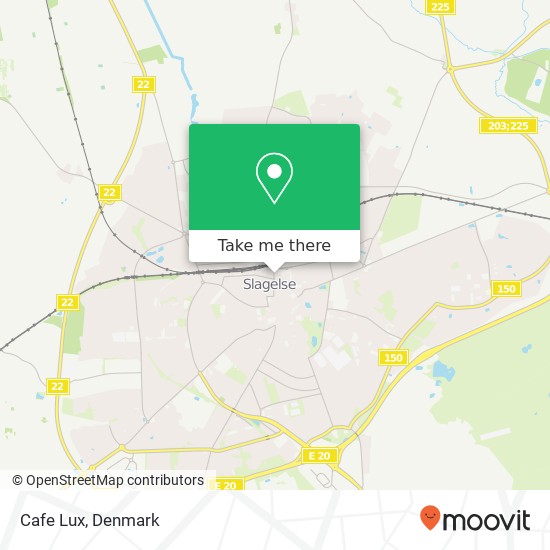 Cafe Lux, Jernbanegade 24 4200 Slagelse map