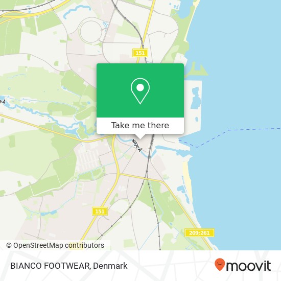 BIANCO FOOTWEAR, Brogade 4 4600 Køge map