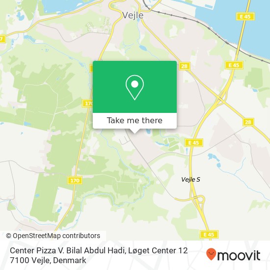 Center Pizza V. Bilal Abdul Hadi, Løget Center 12 7100 Vejle map