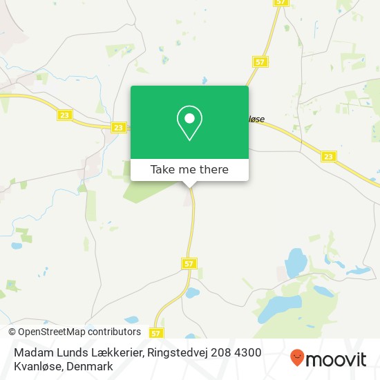 Madam Lunds Lækkerier, Ringstedvej 208 4300 Kvanløse map