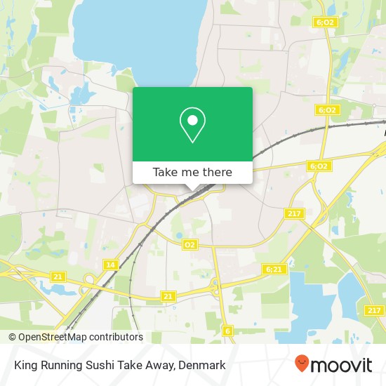 King Running Sushi Take Away, Stationscentret 1 4000 Roskilde map