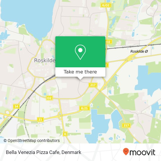 Bella Venezia Pizza Cafe, Vindingevej 61 4000 Roskilde map