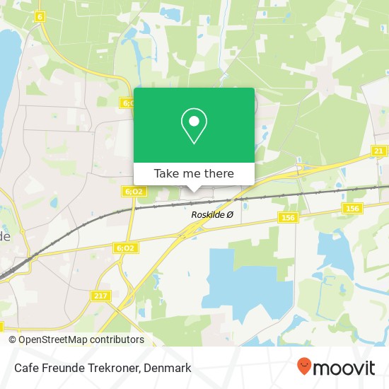 Cafe Freunde Trekroner, 4000 Roskilde map