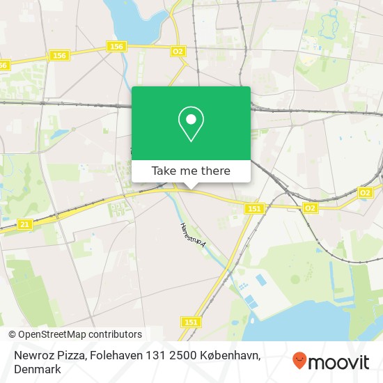 Newroz Pizza, Folehaven 131 2500 København map