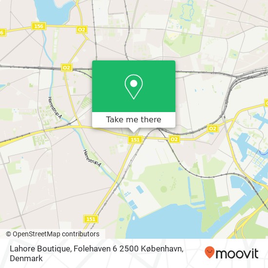 Lahore Boutique, Folehaven 6 2500 København map