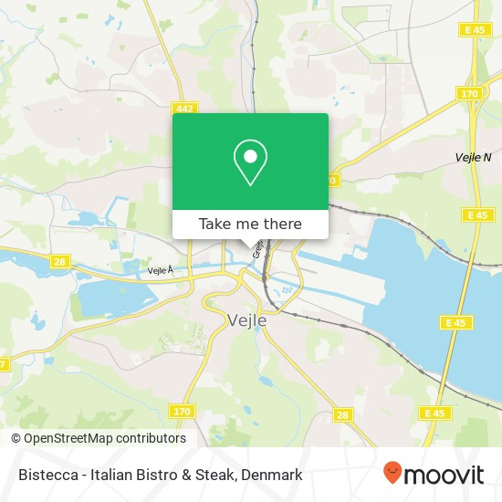 Bistecca - Italian Bistro & Steak, Kirketorvet 7100 Vejle map