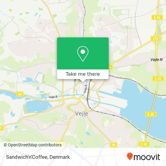 Sandwich'n'Coffee, Vissingsgade 4 7100 Vejle map