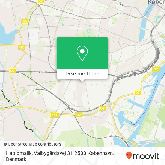 Habibmalik, Valbygårdsvej 31 2500 København map