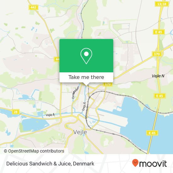 Delicious Sandwich & Juice, Vestergade 45A 7100 Vejle map