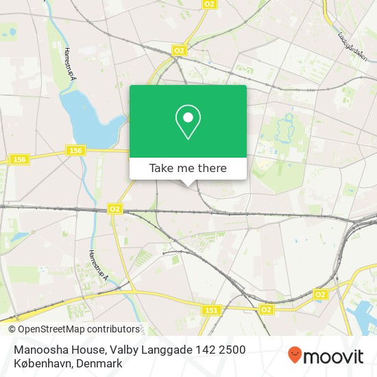 Manoosha House, Valby Langgade 142 2500 København map