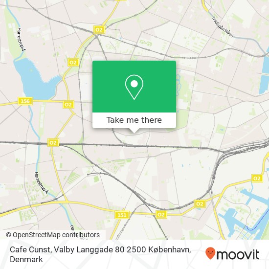 Cafe Cunst, Valby Langgade 80 2500 København map