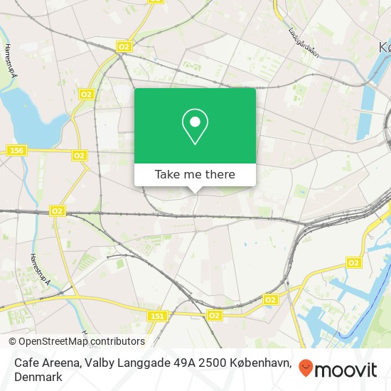 Cafe Areena, Valby Langgade 49A 2500 København map