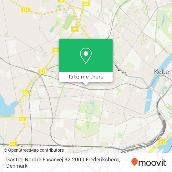 Gastro, Nordre Fasanvej 32 2000 Frederiksberg map