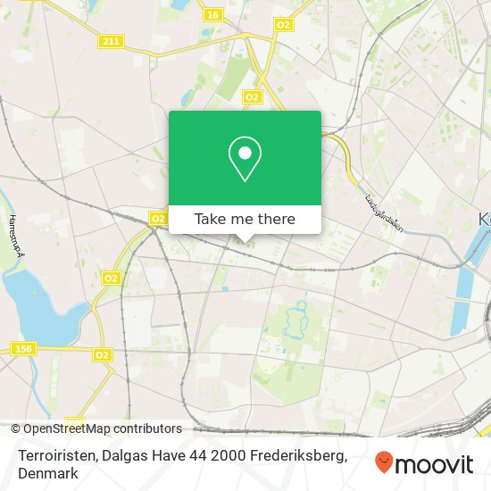 Terroiristen, Dalgas Have 44 2000 Frederiksberg map