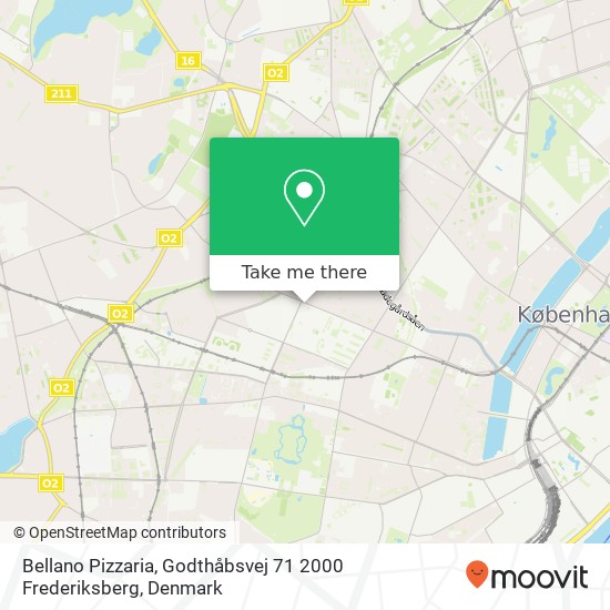 Bellano Pizzaria, Godthåbsvej 71 2000 Frederiksberg map