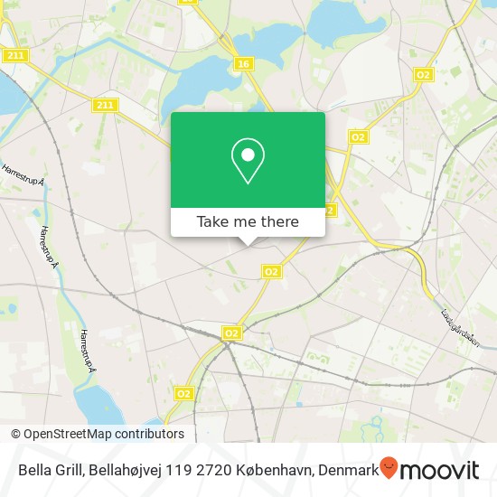 Bella Grill, Bellahøjvej 119 2720 København map