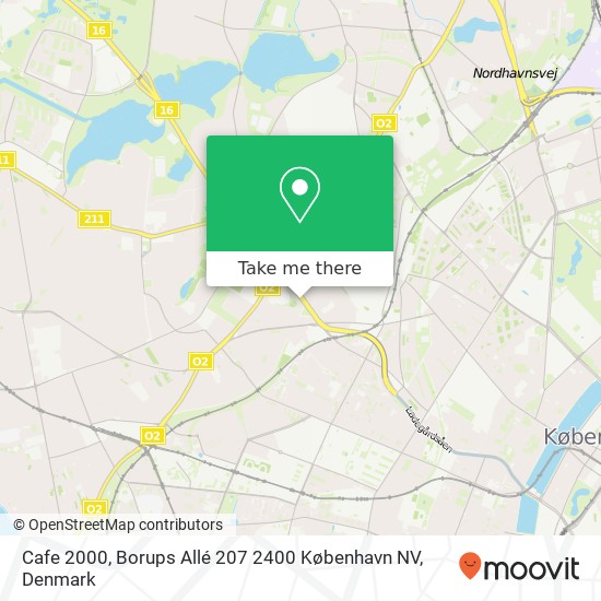 Cafe 2000, Borups Allé 207 2400 København NV map