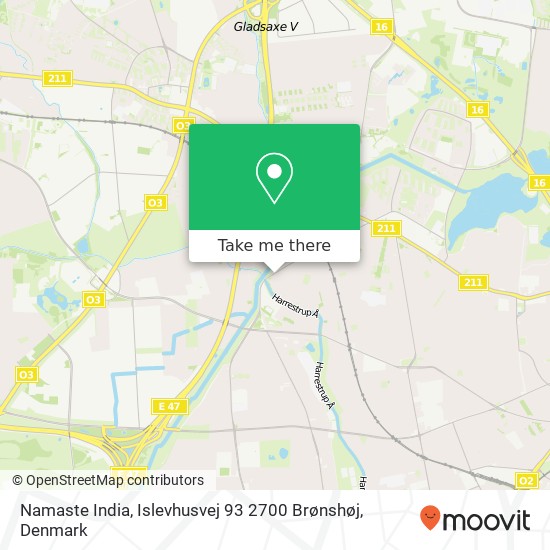 Namaste India, Islevhusvej 93 2700 Brønshøj map