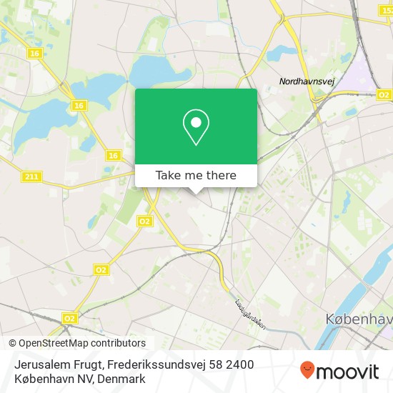 Jerusalem Frugt, Frederikssundsvej 58 2400 København NV map