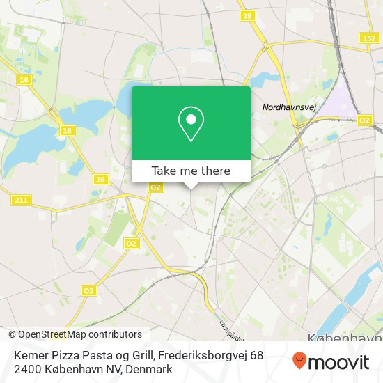 Kemer Pizza Pasta og Grill, Frederiksborgvej 68 2400 København NV map