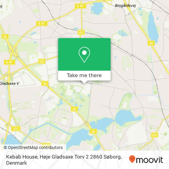 Kebab House, Høje Gladsaxe Torv 2 2860 Søborg map