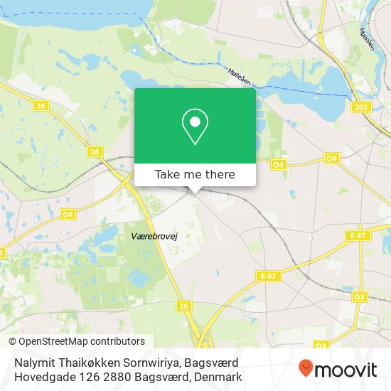 Nalymit Thaikøkken Sornwiriya, Bagsværd Hovedgade 126 2880 Bagsværd map