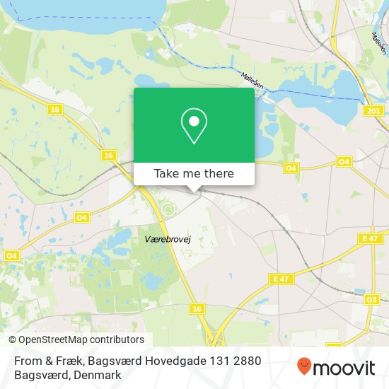From & Fræk, Bagsværd Hovedgade 131 2880 Bagsværd map