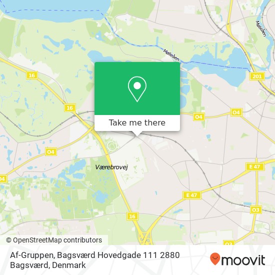 Af-Gruppen, Bagsværd Hovedgade 111 2880 Bagsværd map