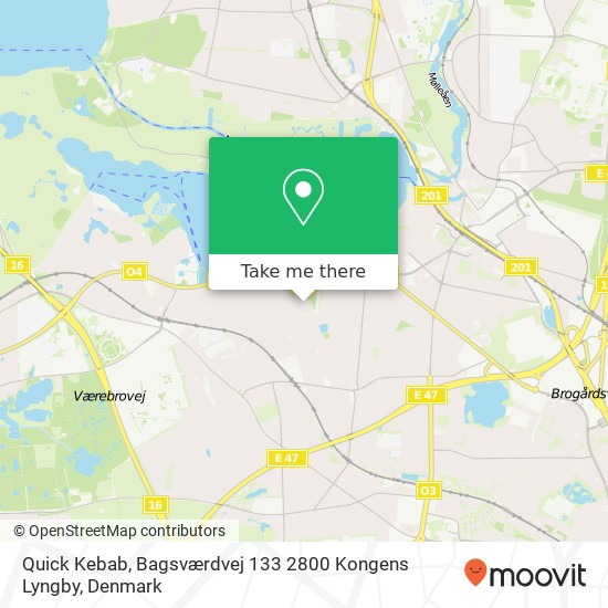 Quick Kebab, Bagsværdvej 133 2800 Kongens Lyngby map