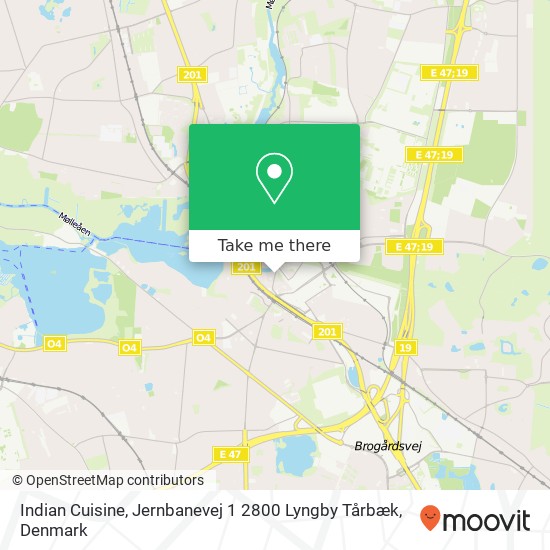Indian Cuisine, Jernbanevej 1 2800 Lyngby Tårbæk map